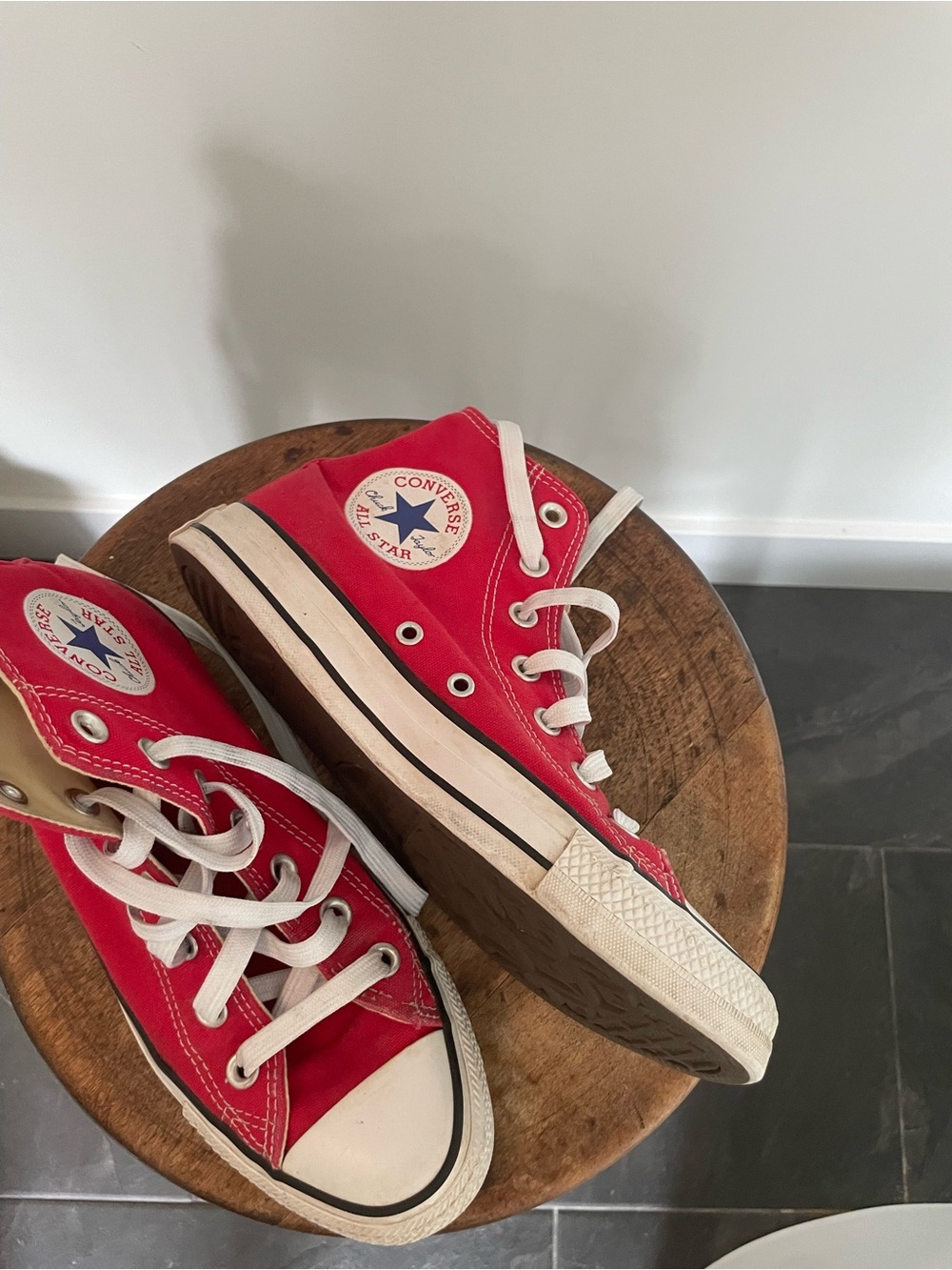 Converse Kids Red High-Top Sneakers with White Accents